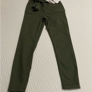 Ladies green denim slacks by Vanilla Star